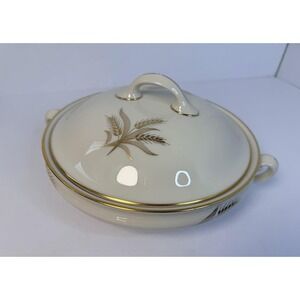 Lenox Harvest R-441 USA Gold Trim Covered Vegetable Serving Bowl